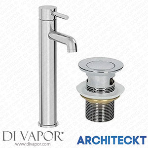 Architeckt TAP041SET2 Modern Bathroom Tall Mono Basin Mixer Tap Single Lever Chrome Spare Parts