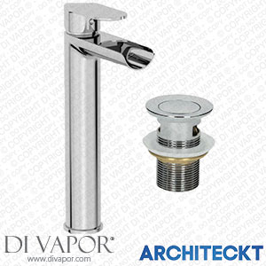 Architeckt TAPB031SET2 Bathroom Waterfall High Rise Mono Basin Mixer Tap Waste Modern Spare Parts