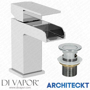 Architeckt TAPB032SET3 Waterfall Basin Sink Mono Mixer Tap Bathroom Slotted Waste Chrome Single Lever Spare Parts