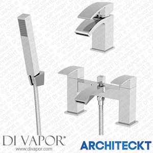 Architeckt TAPB044SET2 Bathroom Mono Basin Sink Bath Shower Mixer Tap Set Showerhead Spare Parts