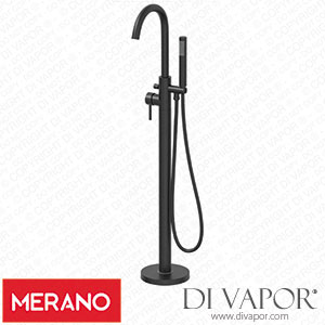 Merano TAPBFSROUNDBLK Modern Freestanding Shower Bath Mixer Tap Spare Parts