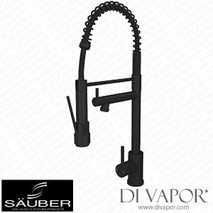 Sauber Pull Out Kitchen Tap with Dual Spray & Pot Filler Single Lever Matt Black TAPKBLKPO Spare Parts