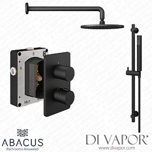 Abacus Shower Pack 2 Round Matt Black TBKT-25-2062 Spare Parts