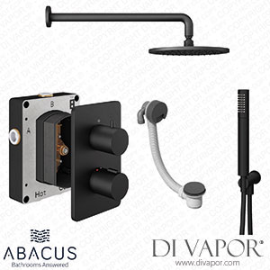 Abacus Shower Pack 6 Round Matt Black TBKT-25-2066 Spare Parts