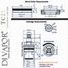 CDA TC25 Cold Cartridge Collar Adapter Measurements