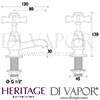 Heritage Dawlish Short Nose Basin Pillar Taps Dimensions