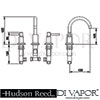 Hudson Reed Tec Lever 3 Tap Hole Basin Mixer Dimension