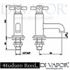 Hudson Reed Tec Crosshead Basin Taps Dimension