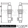 Hudson Reed Tec Crosshead Freeflow bath filler valves Dimension