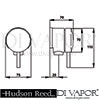 Hudson Reed Tec Crosshead Freeflow bath filler valves Spare Dimension