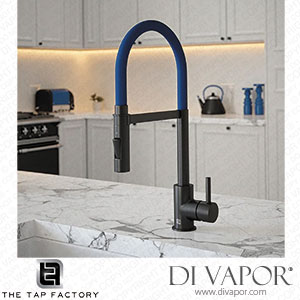 The Tap Factory TFVTSBK-SALAMANCABLUE Vibrance Tube Matt Black Kitchen Tap Salamanca Blue Spare Parts