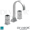 VADO Time 3 Hole Basin Mixer Tap Pop-Up Waste Spares