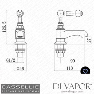 Cassellie TIM012 Traditional Black Lever Bath Taps Spare Parts