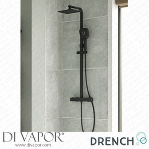 Drench Noir Matt Black Square Exposed Height-Adjustable Rigid Riser Rail Shower System TIS0130 Spare Parts