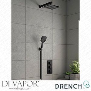 Drench Noir Matt Black Square Concealed Shower System with Fixed Head & Wall Mounted Shower Handset TIS0132 Spare Parts