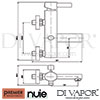 Premier Nuie Paco Wall Mounted Bath Shower Mixer Dimension