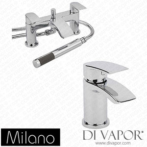 Milano TPS001 Razor Modern Basin with Bath Mixer Tap and Hand Shower Set Chrome Spare Parts