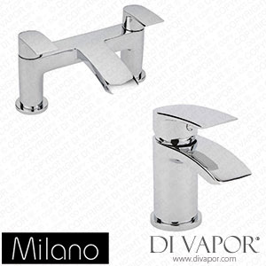 Milano TPS002 Razor Modern Basin and Matching Bath Filler Tap Set Chrome Spare Parts