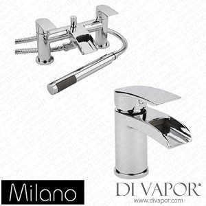 Milano TPS003 Razor Modern Waterfall Basin Tap with Matching Bath Mixer Tap Spare Parts