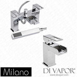 Milano TPS006 Parade Modern Waterfall Basin Tap with Matching Bath Mixer Tap Spare Parts