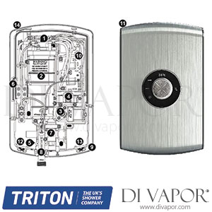 Triton Amore Electric Shower Brushed Steel Spare Parts - TR DV 104