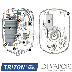 Triton Aspirante XR Electric Shower Chrome Spare Parts - TR DV 114