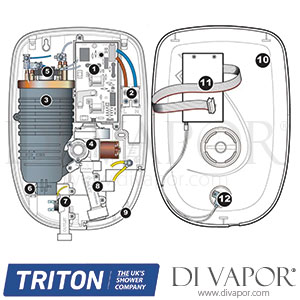 Triton Bezique II Electric Shower Chrome Spare Parts - TR DV 117