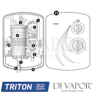 Triton Caselona Electric Shower Satin Spare Parts - TR DV 122