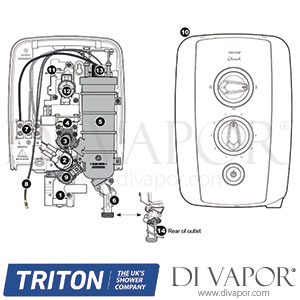 Triton Cherish Electric Shower White/Chrome Spare Parts - TR DV 126