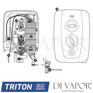 Triton Eclipse Electric Shower White/Chrome Spare Parts - TR DV 130