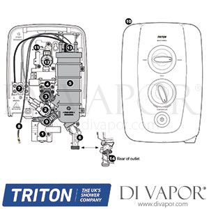 Triton Enthral Electric Shower White/Chrome Spare Parts - TR DV 140