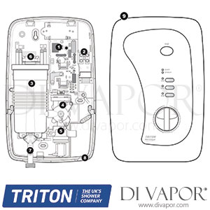 Triton Martinique Electric Shower White/Chrome Spare Parts - TR DV 158