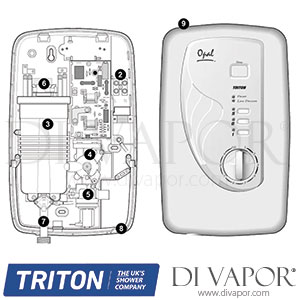 Triton Opal Electric Shower Chrome Spare Parts - TR DV 163