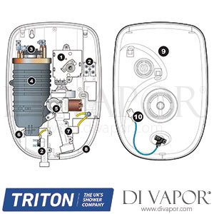 Triton Rapide R3 Electric Shower Satin Spare Parts - TR DV 178