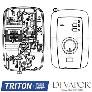 Triton Rosato Electric Shower White/Brushed Steel Spare Parts - TR DV 183