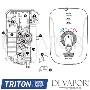 Triton Safeguard Thermostatic Electric Shower Spare Parts - TR DV 184