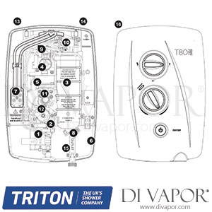 Triton T80 Easi-Fit Plus Electric Shower Spare Parts - TR DV 199