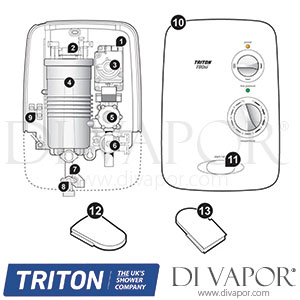 Triton T80si Electric Shower Chrome Spare Parts - TR DV 201