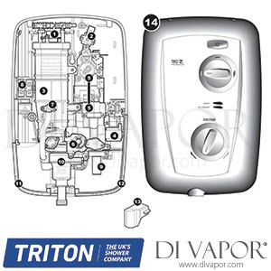 Triton T80Z Thermostatic Electric Shower Chrome Spare Parts - TR DV 211