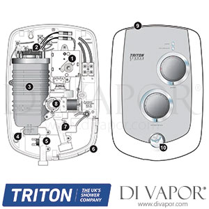 Triton Trance 2 Electric Shower White/Black Spare Parts - TR DV 217