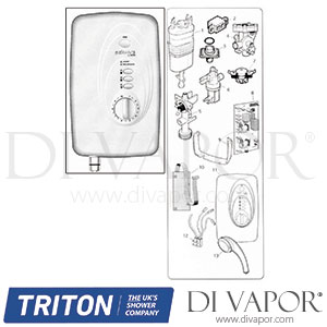 Triton Aspirante Electronic Shower Spare Parts - TR DV 587