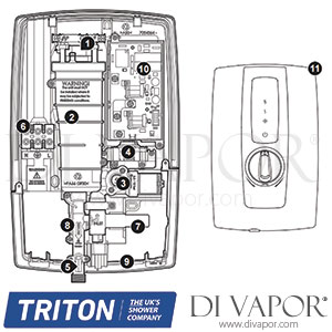 Triton Desire - Black/White - Electric Shower Spare Parts - TR DV 740