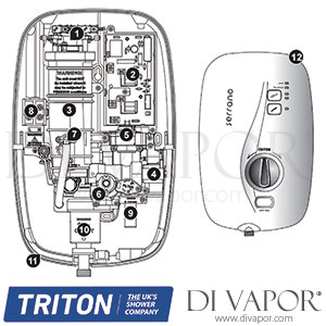 Triton Serrano Thermostatic Electric Shower Spare Parts - TR DV 748