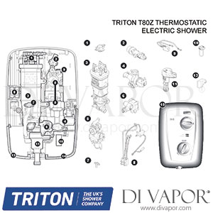 Triton T80Z White Thermostatic Electric Shower Spare Parts - TR DV 767