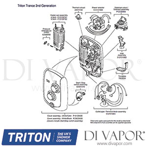 Triton Trance 2nd Generation Shower Spare Parts - TR DV 768 GEN1