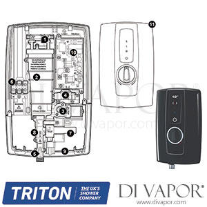 Triton Vogue Electric Shower Black Spare Parts - TR DV 777