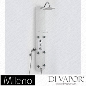 Milano TRUSP302 Baya Modern Exposed Thermostatic Aluminium Shower Tower Panel Chrome Spare Parts