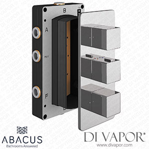 Abacus EZ Box 3.0 Thermostatic Shower Valve 3 Outlet 3 Chrome Square Handles TSEZ-93-0273 Spare Parts