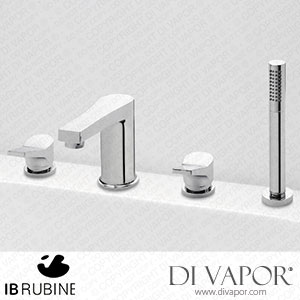 IB Rubinetti TW396BO Twitter Four Holes Deck Mounted Bath Filler with Shower Kit Spare Parts