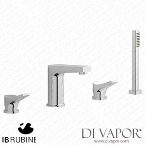 IB Rubinetti TW396CC Twitter Four Holes Deck Mounted Bath Filler with Shower Kit Spare Parts